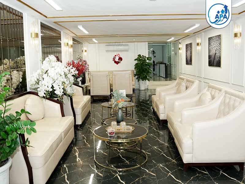 Không gian thẩm mỹ viện cũng được bài trí theo phong cách hiện đại